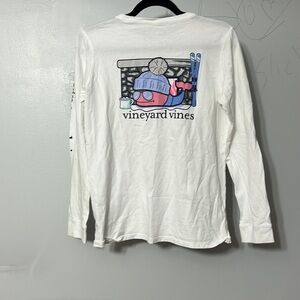 Vineyard Vines girls’ Winter Themed long sleeved shirt.size XL